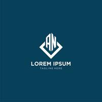 Initial AN logo square rhombus with lines, modern and elegant logo design vector