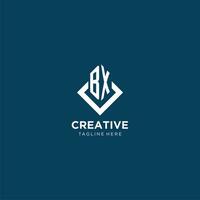 Initial BX logo square rhombus with lines, modern and elegant logo design vector
