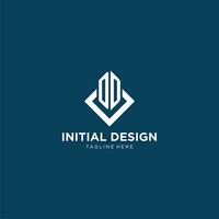 Initial DD logo square rhombus with lines, modern and elegant logo design vector