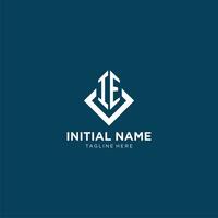 Initial IE logo square rhombus with lines, modern and elegant logo design vector