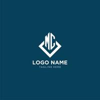 Initial MC logo square rhombus with lines, modern and elegant logo design vector