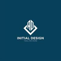 Initial AD logo square rhombus with lines, modern and elegant logo design vector