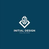 Initial GD logo square rhombus with lines, modern and elegant logo design vector