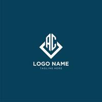 Initial AC logo square rhombus with lines, modern and elegant logo design vector