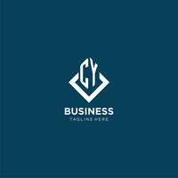 Initial CY logo square rhombus with lines, modern and elegant logo design vector