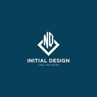 Initial NQ logo square rhombus with lines, modern and elegant logo design vector