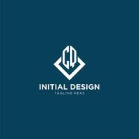 Initial CQ logo square rhombus with lines, modern and elegant logo design vector