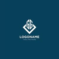 Initial GG logo square rhombus with lines, modern and elegant logo design vector