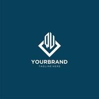 Initial QU logo square rhombus with lines, modern and elegant logo design vector