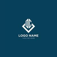 Initial DC logo square rhombus with lines, modern and elegant logo design vector