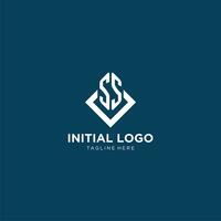 Initial SS logo square rhombus with lines, modern and elegant logo design vector