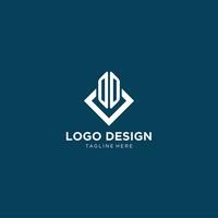 Initial OO logo square rhombus with lines, modern and elegant logo design vector