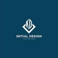 inicial kd logo cuadrado rombo con líneas, moderno y elegante logo diseño vector