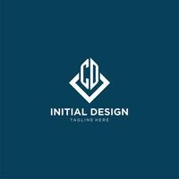 Initial CD logo square rhombus with lines, modern and elegant logo design vector