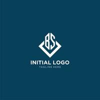 Initial BS logo square rhombus with lines, modern and elegant logo design vector