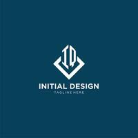 Initial IQ logo square rhombus with lines, modern and elegant logo design vector