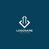 Initial TT logo square rhombus with lines, modern and elegant logo design vector