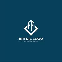 Initial FF logo square rhombus with lines, modern and elegant logo design vector