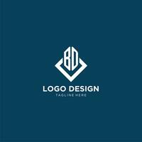 Initial BO logo square rhombus with lines, modern and elegant logo design vector