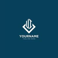 Initial UI logo square rhombus with lines, modern and elegant logo design vector