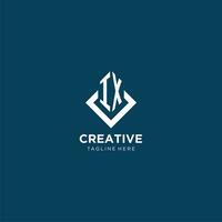 Initial IX logo square rhombus with lines, modern and elegant logo design vector