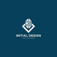 inicial bd logo cuadrado rombo con líneas, moderno y elegante logo diseño vector