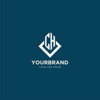 Initial CH logo square rhombus with lines, modern and elegant logo design vector