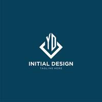 Initial YD logo square rhombus with lines, modern and elegant logo design vector