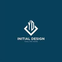 inicial yarda logo cuadrado rombo con líneas, moderno y elegante logo diseño vector