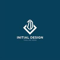 Initial ZD logo square rhombus with lines, modern and elegant logo design vector