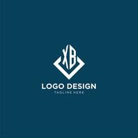 Initial XB logo square rhombus with lines, modern and elegant logo design vector