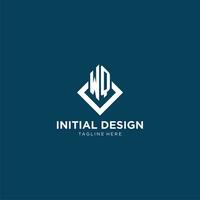 Initial WQ logo square rhombus with lines, modern and elegant logo design vector