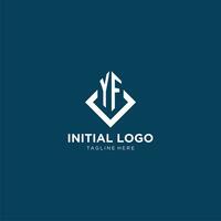 Initial YF logo square rhombus with lines, modern and elegant logo design vector