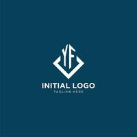 inicial yf logo cuadrado rombo con líneas, moderno y elegante logo diseño vector