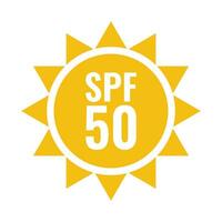 SPF 50 icon. UV protection. vector