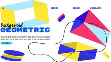 Background 3d geometric abstract riso effect web template design. vector illustration. mobile application