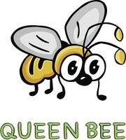 Cute bee cartoon quality illustration. Vector illustration