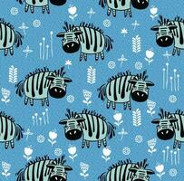 zebra seamless pattern on orange background, summer kids and nursery fabric textile print. vector