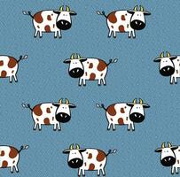 Cute cows seamless pattern. childish background. Vector