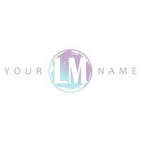 LM Initial Logo Watercolor Vector Design