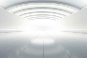 Abstract futuristic architecture background, Minimal technology white backdrop, Generative AI illustration photo