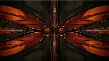 Wood marquetry wall parquet, abstract pattern background, Generative AI illustration photo