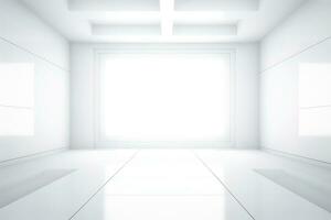 Abstract futuristic architecture background, Minimal technology white backdrop, Generative AI illustration photo