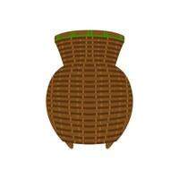 bamboo container for caught fish vector