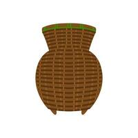 bamboo container for caught fish vector