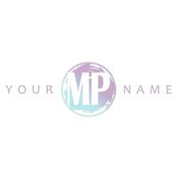 MP Initial Logo Watercolor Vector Design
