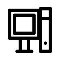 Computer Monitor Icon. Editable Bold Outline Design. Vector Illustration.