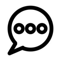 Speech Bubble Chat Icon Vector. Flat Black Icon Isolated on White Background. vector