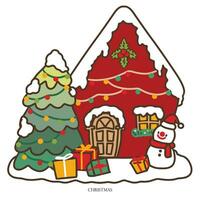 House at Christmas For decorating various cards vector
