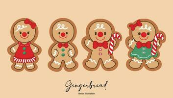 Gingerbread Cookies Set Vector Illustration